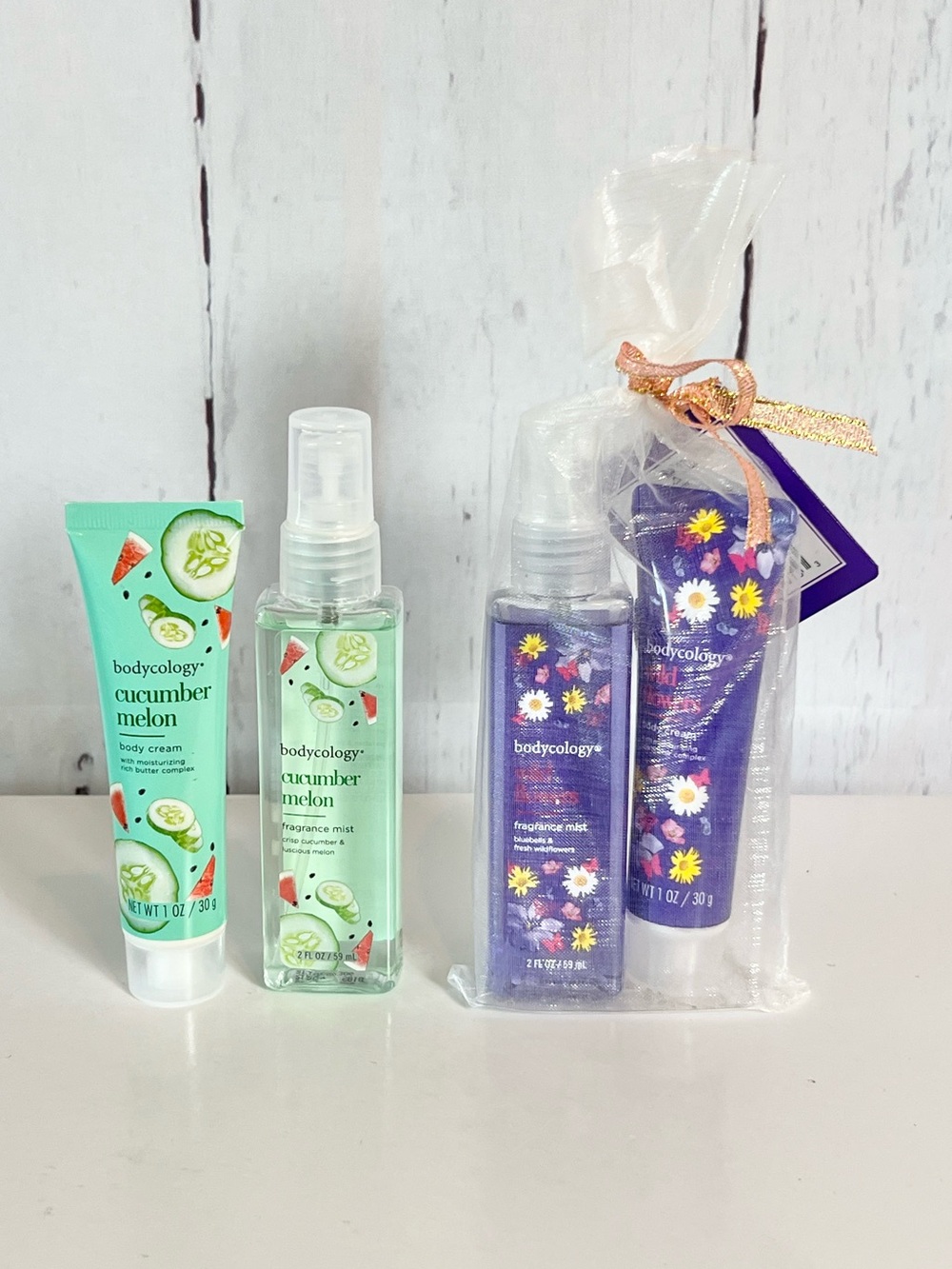 NWT Bodycology Travel Size Gift Set Cucumber Melon & Wild Flowers